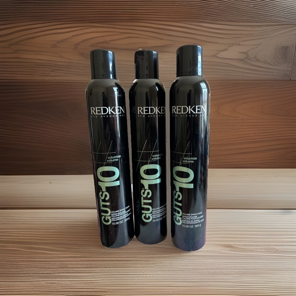 Redken Guts 10 Volume Spray Foam Mousse 10.58 oz Lot Of three Discontinued